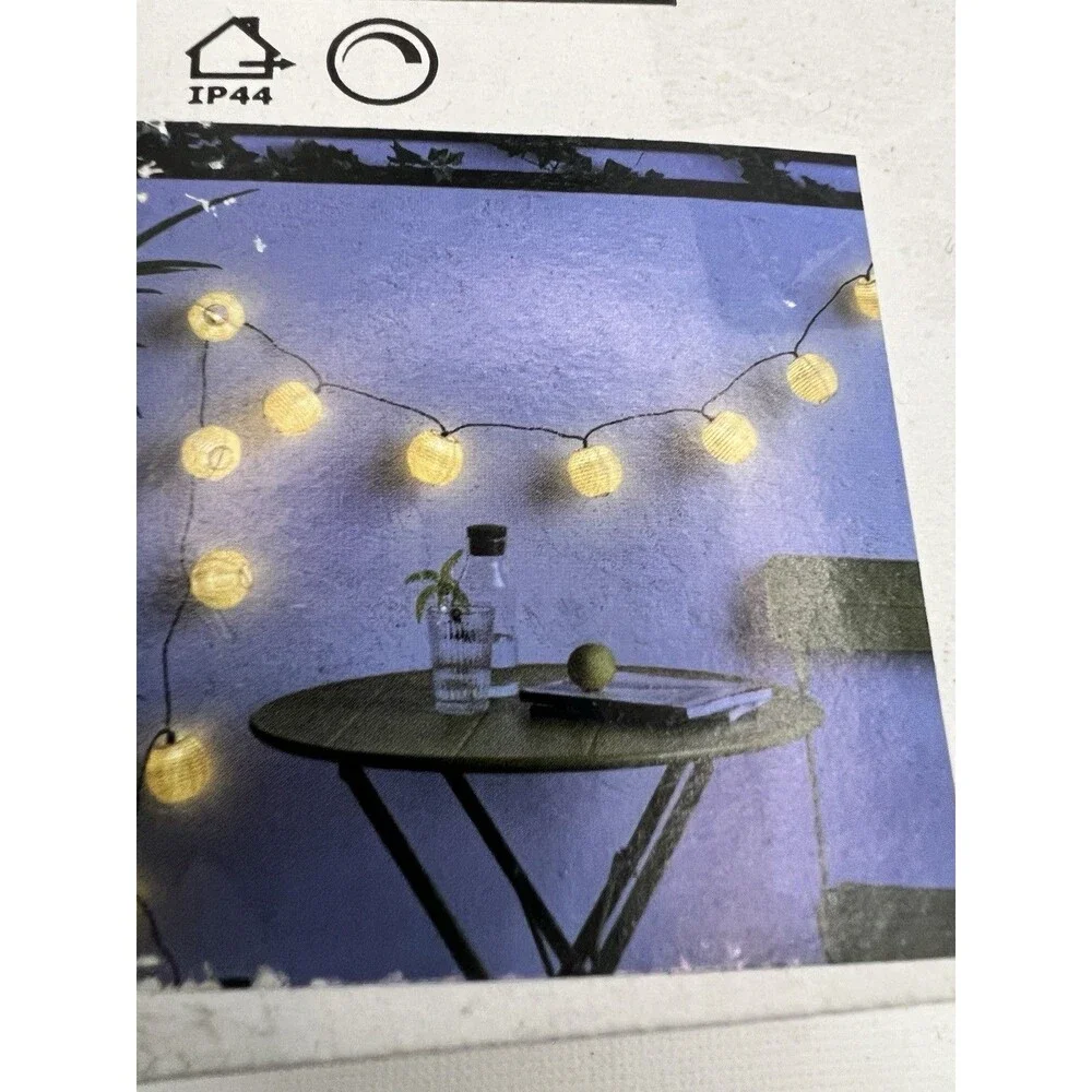 IKEA SOLVINDEN LED String Light 12 Lights Battery Operated paper lantern outside